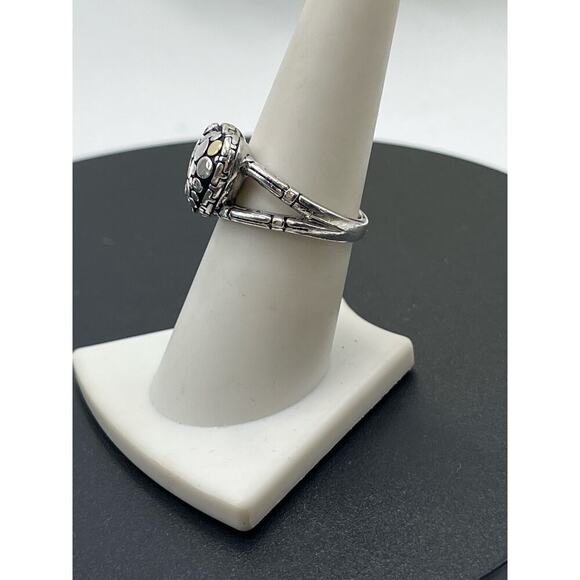 EFFY Signed Sterling Silver 18K‎ Gold
Diamond Crackle Heart Band Ring Siz 7.25 - Picture 5 of 14
